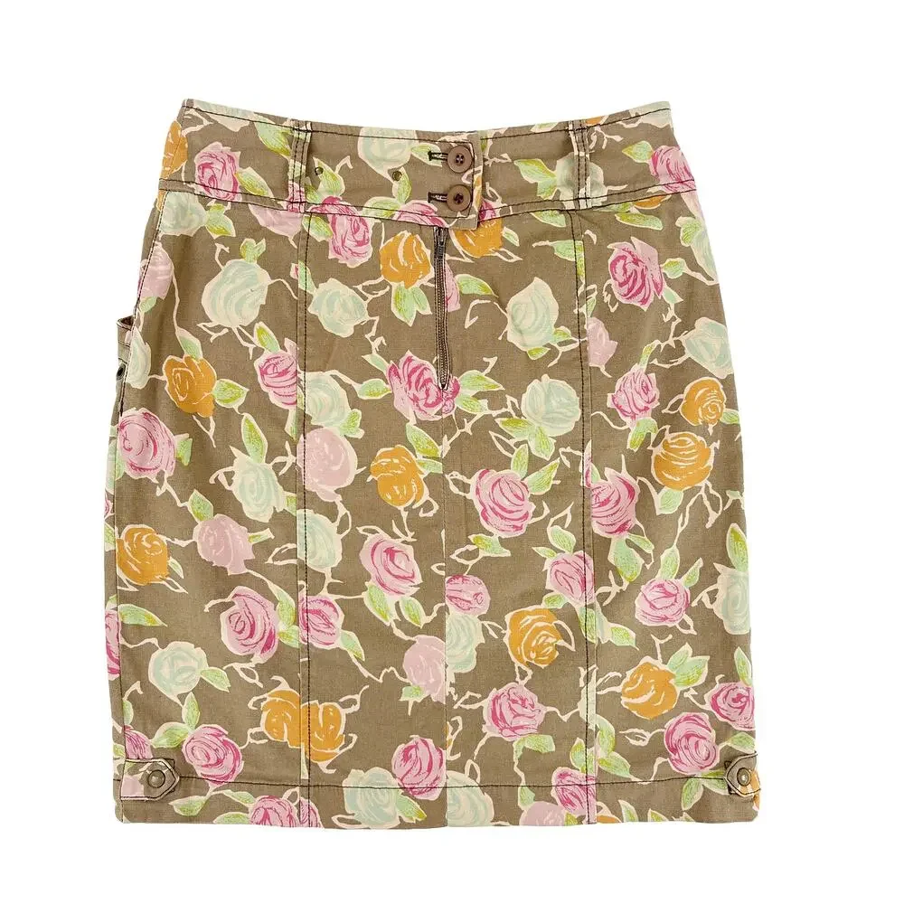 Hei Hei Anthropologie Floral Pencil Skirt Women S 28 Waist Cotton Stretch Y2K